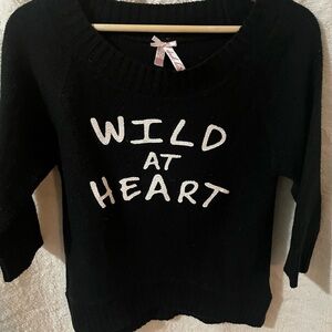 “wild at heart” black sweater, very cute Derek Heart brand